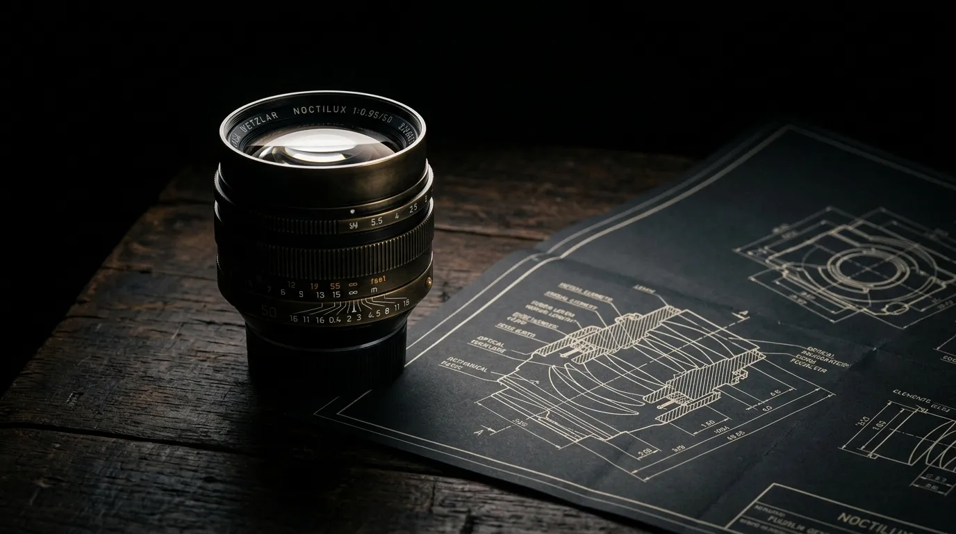Visual Framer Vintage Cinema Lens and Blueprints